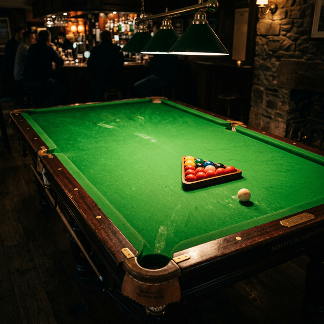 Pool table in atmospheric pub